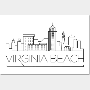Virginia Beach Minimal Skyline Posters and Art